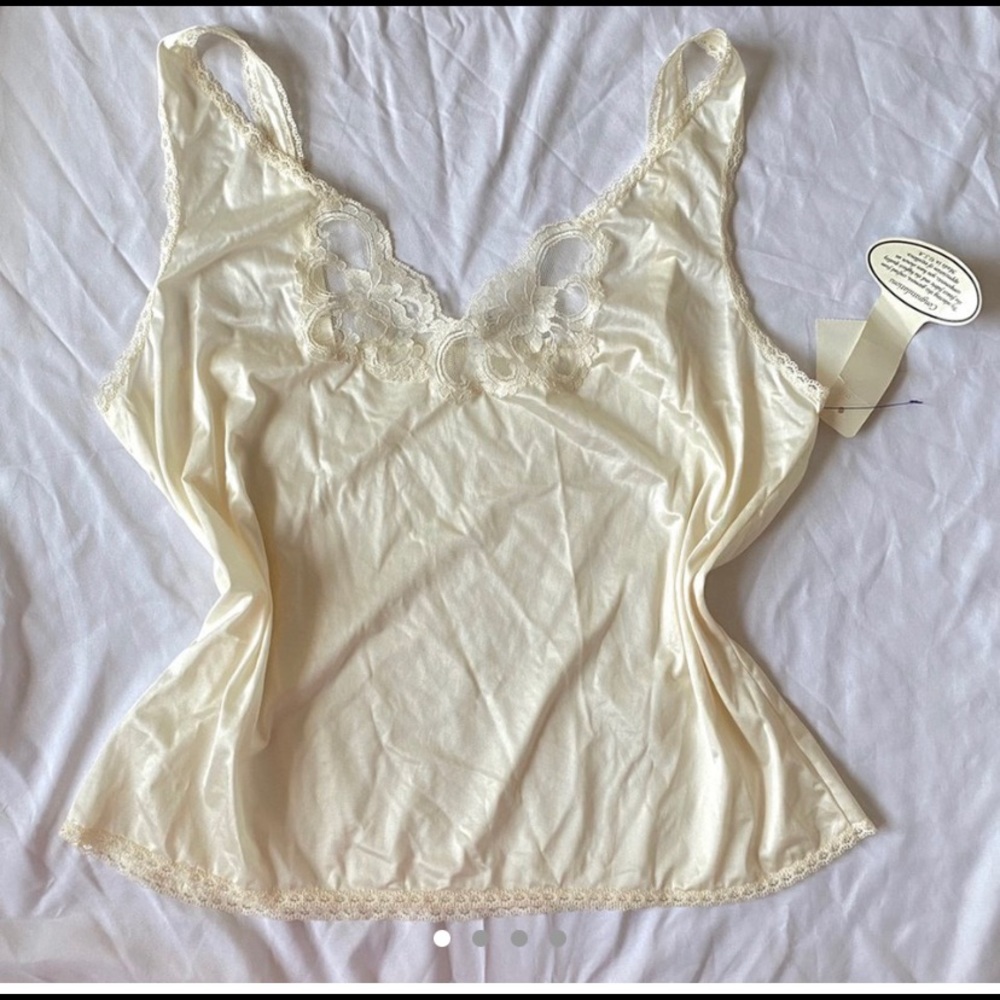 y2k satin/silk lace cami